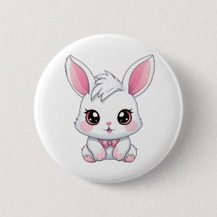 Badge Rond 5 Cm Illustration de lapin de dessin
