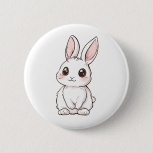 Badge Rond 5 Cm Illustration de lapin de dessin