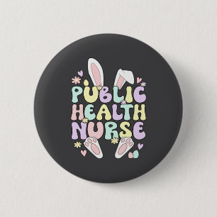 Badge Rond 5 Cm Illustration de Lapin de Pâques Infirmière en Sant