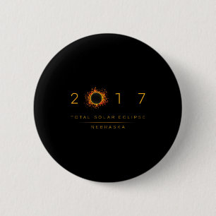 Badge Rond 5 Cm Illustration de l'éclipse solaire totale Nebraska