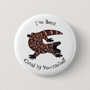 Badge Rond 5 Cm Illustration de lézard géant affamé