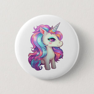 Badge Rond 5 Cm Illustration de licorne de dessin