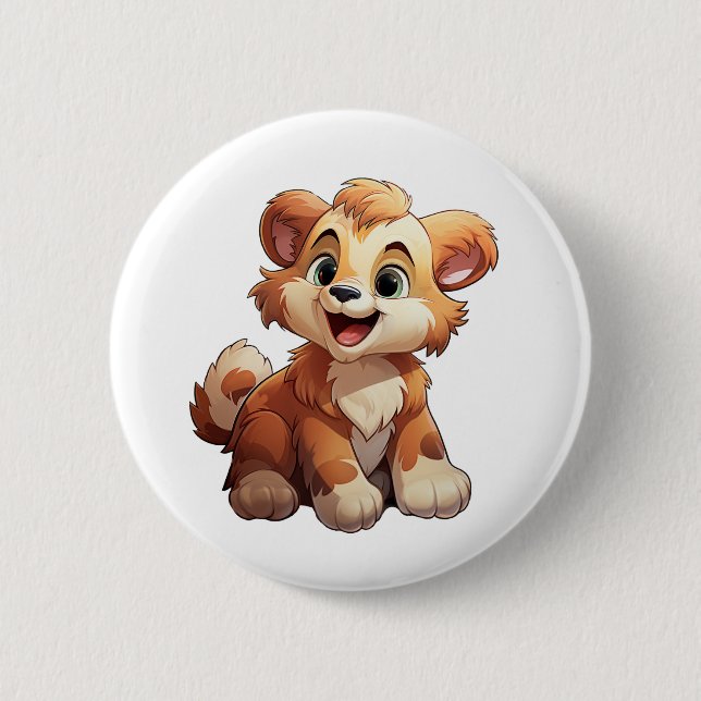 Badge Rond 5 Cm Illustration de l'ours de dessin (Devant)