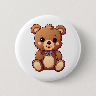Badge Rond 5 Cm Illustration de l'ours de dessin