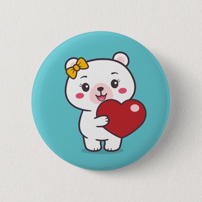 Badge Rond 5 Cm Illustration de l'ours en peluche (Devant)