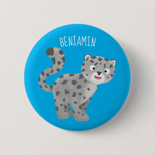 Badge Rond 5 Cm Illustration de mignon léopard des neiges