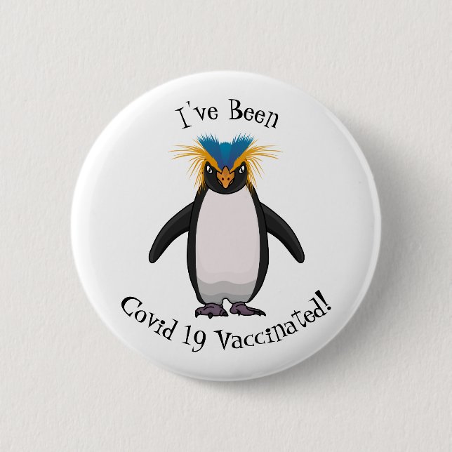 Badge Rond 5 Cm Illustration de mignon macaroni pingouin (Devant)