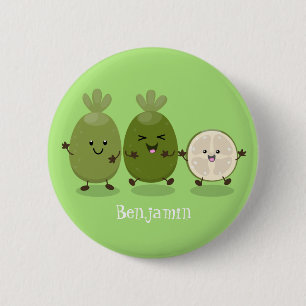 Badge Rond 5 Cm Illustration de mignonne guava feijoa