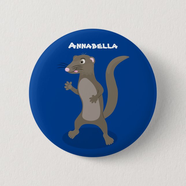 Badge Rond 5 Cm Illustration de mignonne mangouste (Devant)