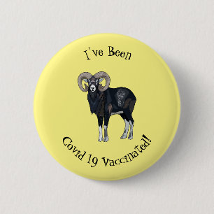 Badge Rond 5 Cm Illustration de mouflon, mouton