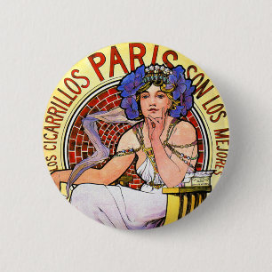 Badge Rond 5 Cm Illustration de Nouveau d'art de Mucha