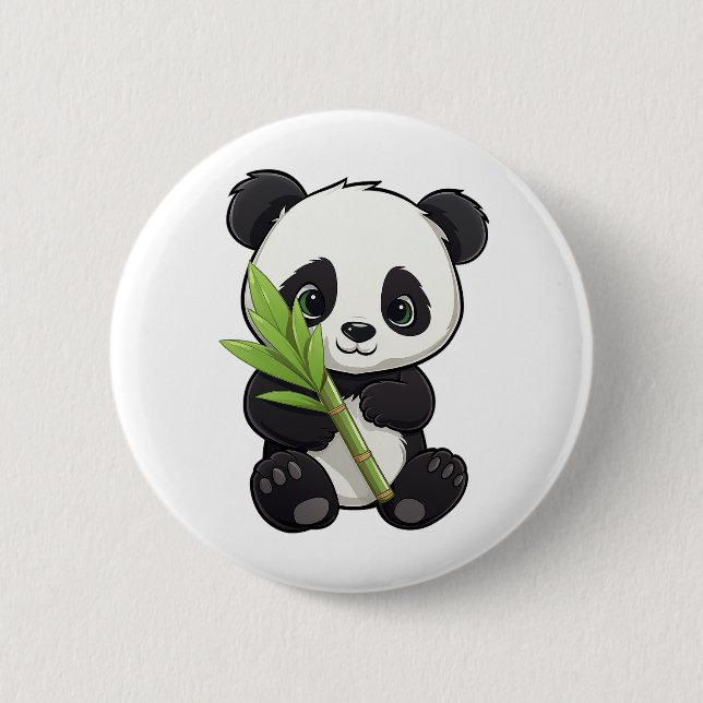 Badge Rond 5 Cm Illustration de panda de dessin animé (Devant)