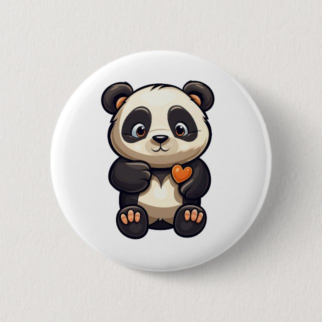 Badge Rond 5 Cm Illustration de panda de dessin animé (Devant)