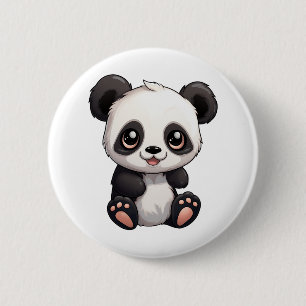 Badge Rond 5 Cm Illustration de panda de dessin animé