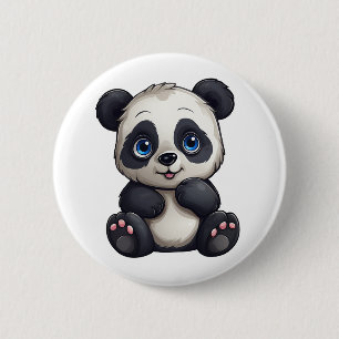 Badge Rond 5 Cm Illustration de panda de dessin animé