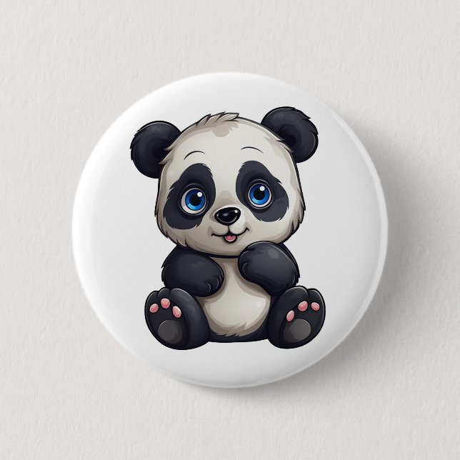 Badge Rond 5 Cm Illustration de panda de dessin animé (Devant)