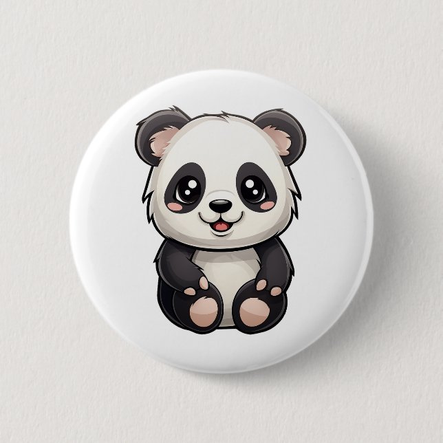Badge Rond 5 Cm Illustration de panda de dessin animé (Devant)