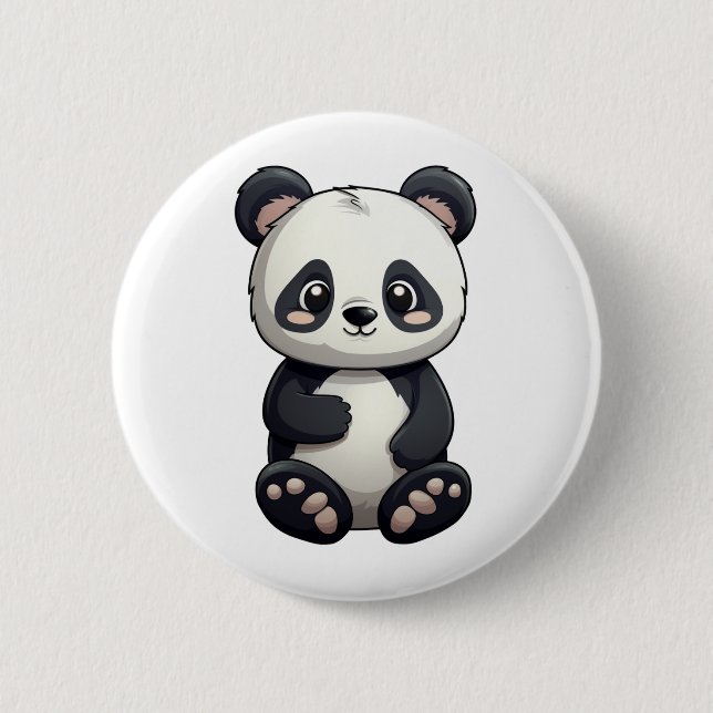 Badge Rond 5 Cm Illustration de panda de dessin animé (Devant)