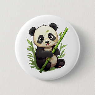 Badge Rond 5 Cm Illustration de panda de dessin animé