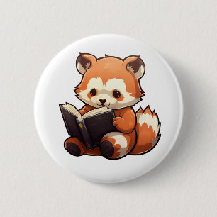 Badge Rond 5 Cm Illustration de panda rouge caricature