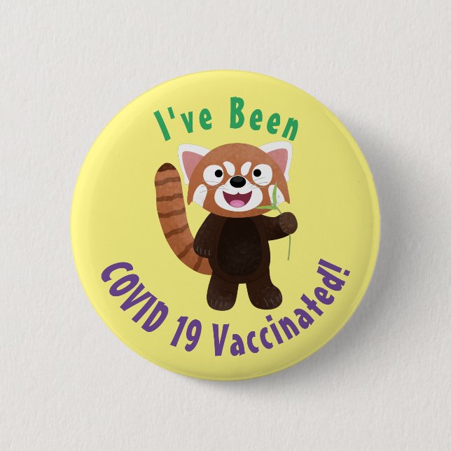 Badge Rond 5 Cm Illustration de panda rouge mignon (Devant)