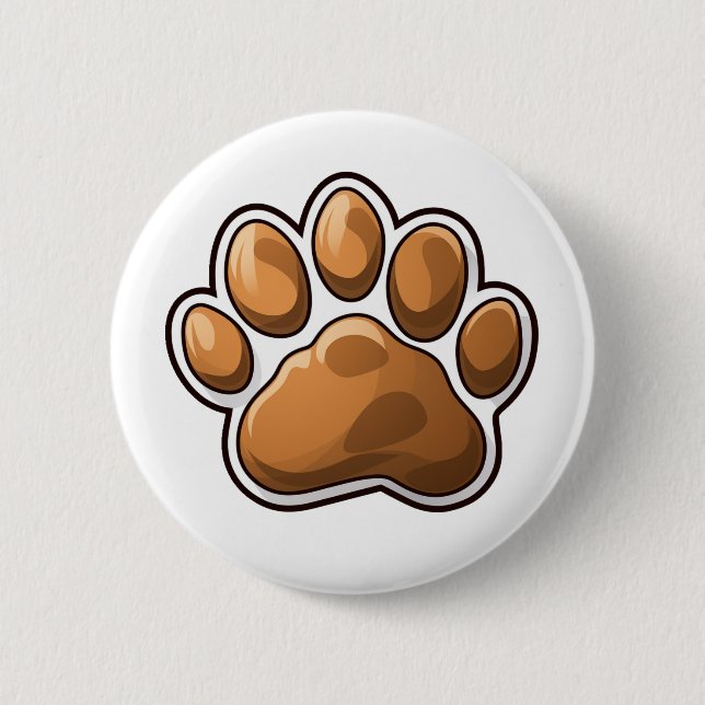 Badge Rond 5 Cm Illustration de patte de dessin (Devant)