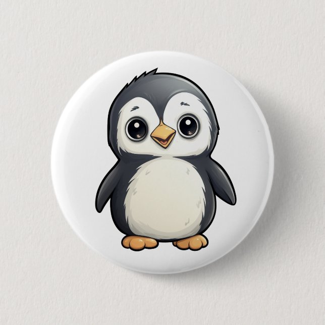 Badge Rond 5 Cm Illustration de pingouin de dessin (Devant)