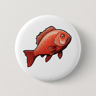 Badge Rond 5 Cm Illustration de poisson caricaturé