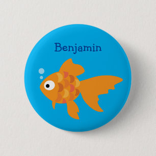Badge Rond 5 Cm Illustration de poisson d'or convivial