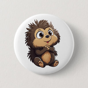 Badge Rond 5 Cm Illustration de porcupine de dessin