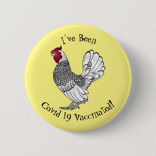 Badge Rond 5 Cm Illustration de poulet Sebright