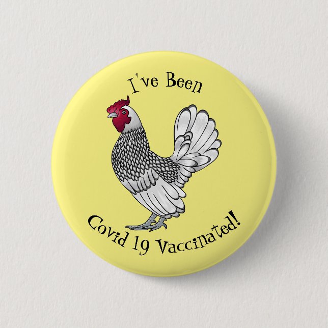 Badge Rond 5 Cm Illustration de poulet Sebright (Devant)