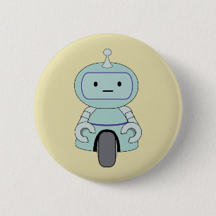 Badge Rond 5 Cm Illustration de robot rétro