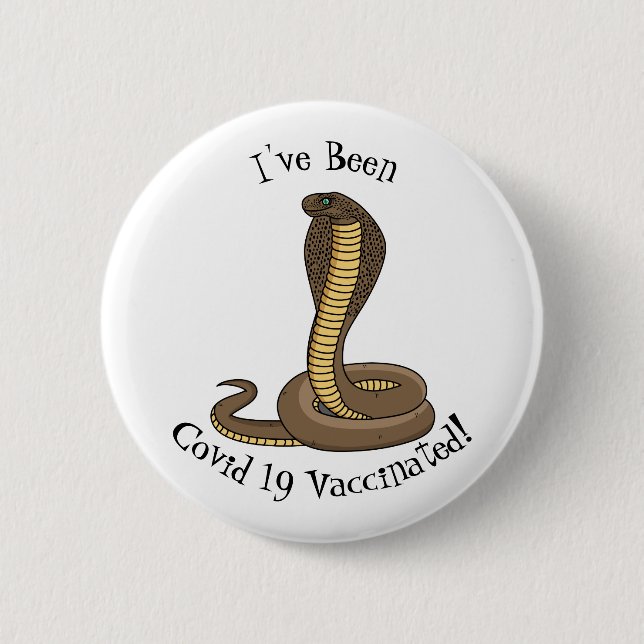 Badge Rond 5 Cm Illustration de serpent à cobra Brown (Devant)