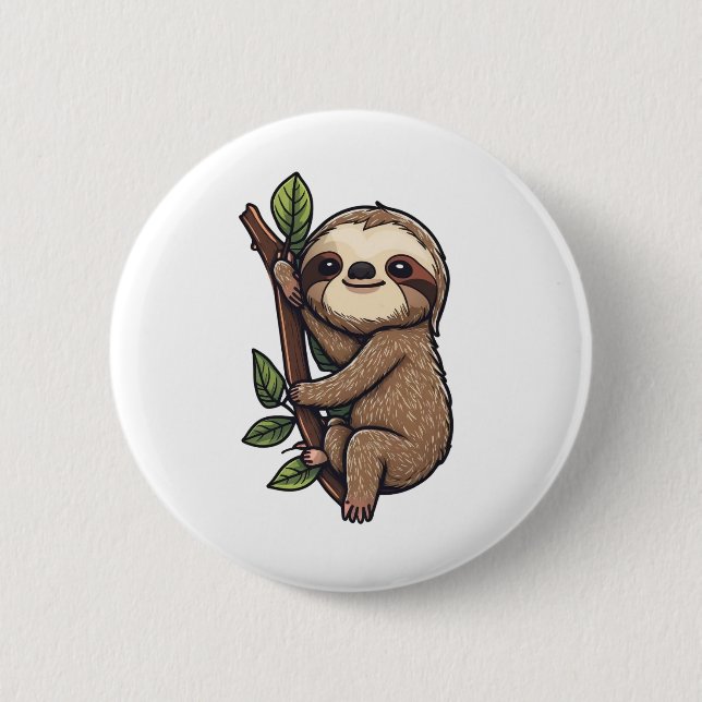 Badge Rond 5 Cm Illustration de Sloth (Devant)