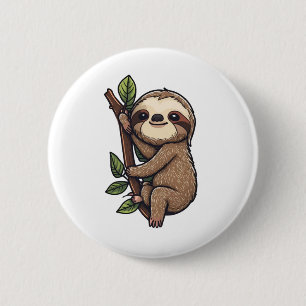 Badge Rond 5 Cm Illustration de Sloth