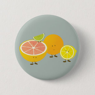Badge Rond 5 Cm Illustration de sourire de groupe d'agrume