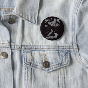 Badge Rond 5 Cm Illustration de surf pour alien avec retour à la m