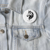 Illustration de tête de cheval noir et blanc
