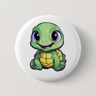 Badge Rond 5 Cm Illustration de tortue caricaturale