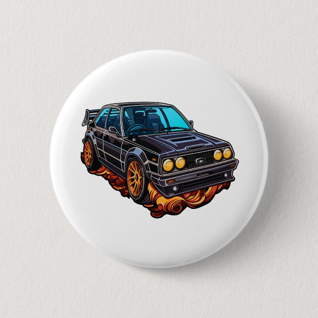 Badge Rond 5 Cm Illustration de voiture de dessin (Devant)