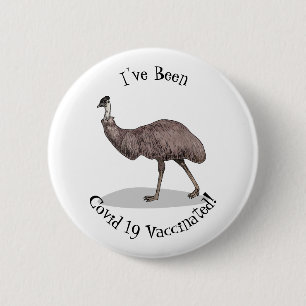 Badge Rond 5 Cm Illustration d'Emu bird