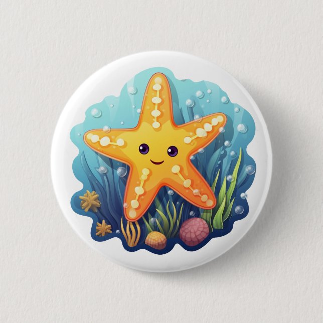 Badge Rond 5 Cm Illustration des étoiles de dessin (Devant)