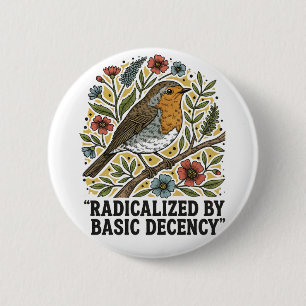 Badge Rond 5 Cm Illustration d'oiseau d'art folklorique pour la ju