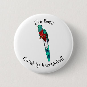 Badge Rond 5 Cm Illustration d'oiseau de quetzal resplendissant