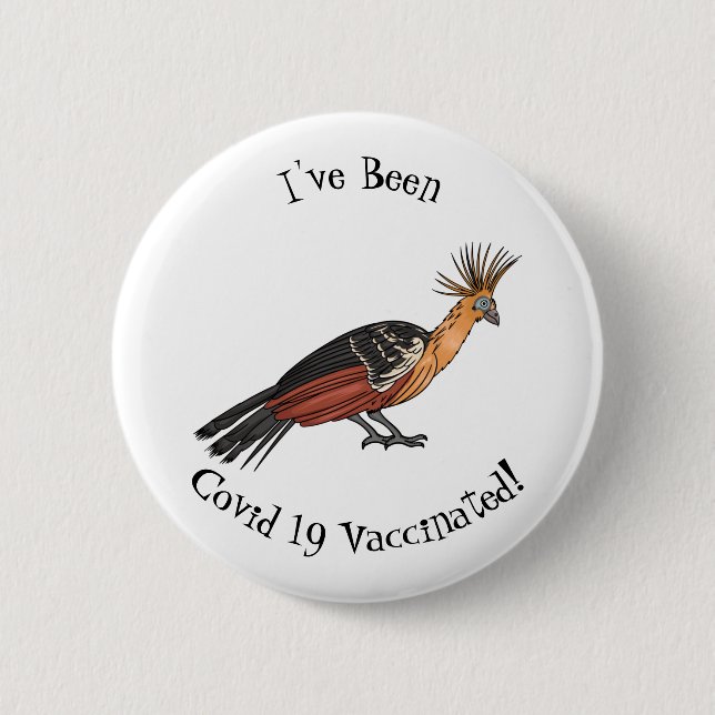 Badge Rond 5 Cm Illustration d'oiseau Hoatzin  (Devant)