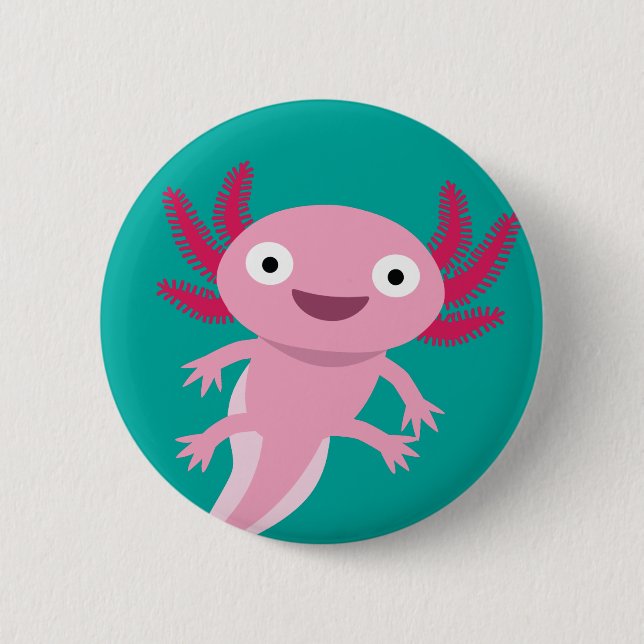 Badge Rond 5 Cm Illustration drôle Axolotl (Devant)