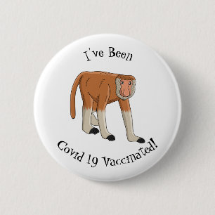 Badge Rond 5 Cm Illustration drôle de singe proboscis