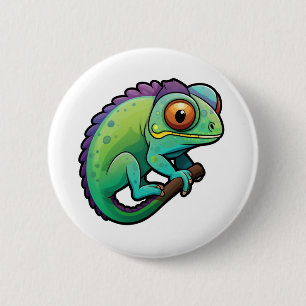 Badge Rond 5 Cm Illustration du caméléon de dessin