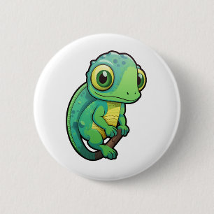 Badge Rond 5 Cm Illustration du caméléon de dessin